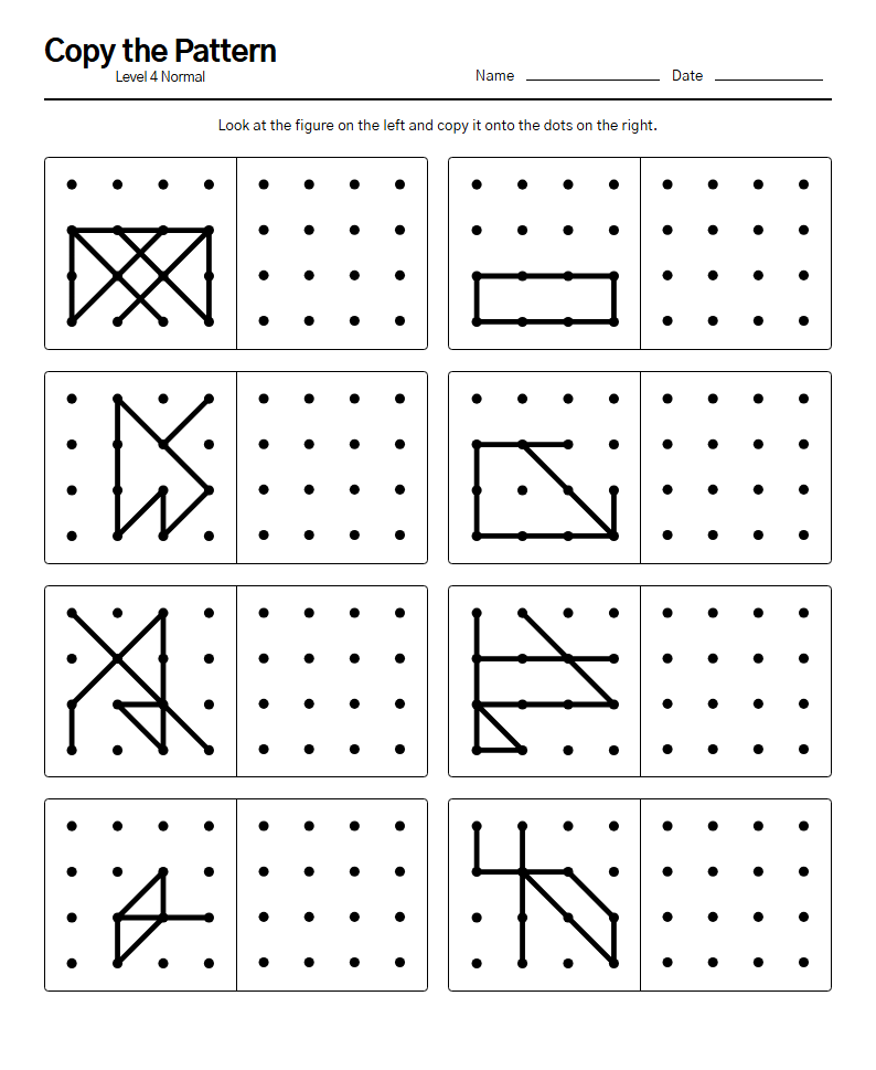 Copy the Pattern printable worksheet — free A4 brain training activity sheet for seniors